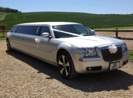 Silver Chrysler Limousine for weddings in Oxford